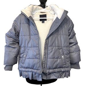 Tommy Hilfiger Gray Ruffle Winter Coat Girls Size 5/6